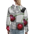 thumbnail image 7 of Kdxio Cherries laid Print Womens Oversized Hoodies Sweatshirts Hooded Pullover Tops Sweaters Casual-Large, 7 of 7