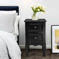 thumbnail image 4 of Costway Support de Nuit Noir avec 2 Tiroirs de Rangement Table d'Appoint en Bois, 4 of 8