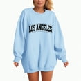 thumbnail image 4 of Towmus Women's Oversized Sweatshirt Los Angeles California Oversized Crewneck Pullover Hoodies Casual Knit Graphic Casual Tops Sweater, 4 of 5