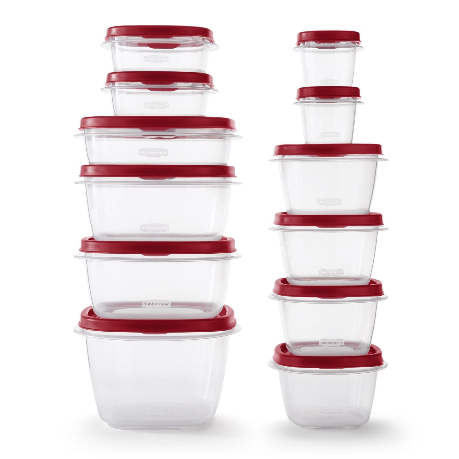 Rubbermaid Vented Easy Find Lid Food Storage Containers, 24-Piece Set, Racer Red