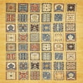 thumbnail image 1 of Ahgly Company Machine Washable Indoor Square Abstract Chrome Gold Yellow Area Rugs, 4' Square, 1 of 7