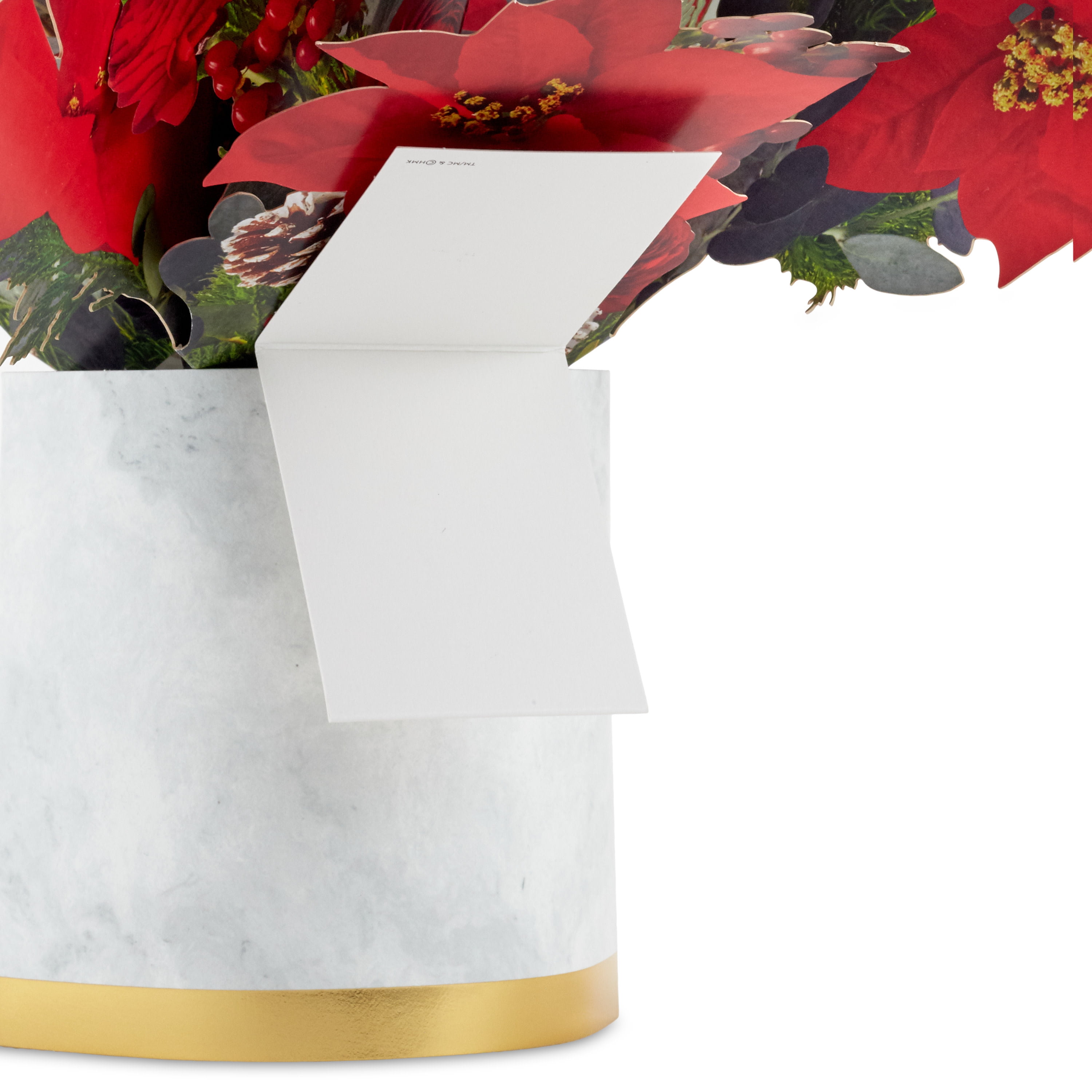 Hallmark Paper Wonder 3D Pop-Up Christmas Greeting Card (Merry Christmas Poinsettia Flower Bouquet)