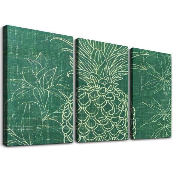 Pineapple tropical foliage Canvas Art Modern Canvas Prints Living Room Bedroom Home Office Wall Decor Wall Decor for Bathroom