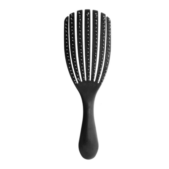Unique Bargains 1 Pc Anti-Static Hollow Hair Brush for Curly Straight Wavy Hair ABS Black