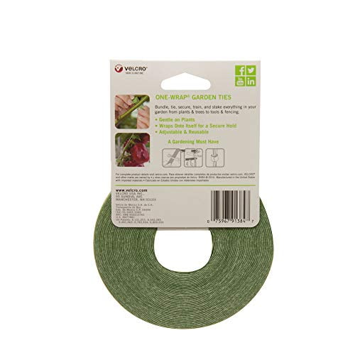  VELCRO Brand 91384, Alternative to Twine, Reuse and Adjust  with No Knots, Garden Tape has Strong Hold for Tomato and Vine Support