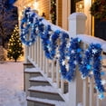 thumbnail image 4 of Blue Snowflake Ribbon Garland, Christmas Tree Hanging Decoration, Festive Party Setup, Winter Holiday Indoor Home Wall Door Ornament, 4 of 7