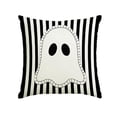 thumbnail image 3 of Halloween Throw Pillow Cover Ghost Bat Print Linen Cushion Case 18x18 Soft Breathable Hidden Zipper for Sofa Chair Holiday Decor by MPOISVA, 3 of 7
