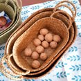 thumbnail image 2 of thinsony Sea Weed Storage Basket Portable Handgrip Braided Oval Kitchen Restaurant Fruit Vegetable Bucket Container Organizer 3Pcs/Set, 2 of 9