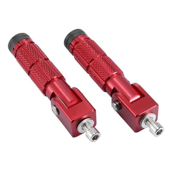 Unique Bargains 1 Pair Red Motorcycle Folding Foot Pegs Aluminum Alloy Motor Footrests Pedals Universal Foot Pegs Replacement