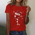 thumbnail image 2 of Kedxroy Christmas Shirts for Women Xmas Red Glass Shirt Top Short Sleeve Casual Graphic Print T Shirt(Red,M), 2 of 7