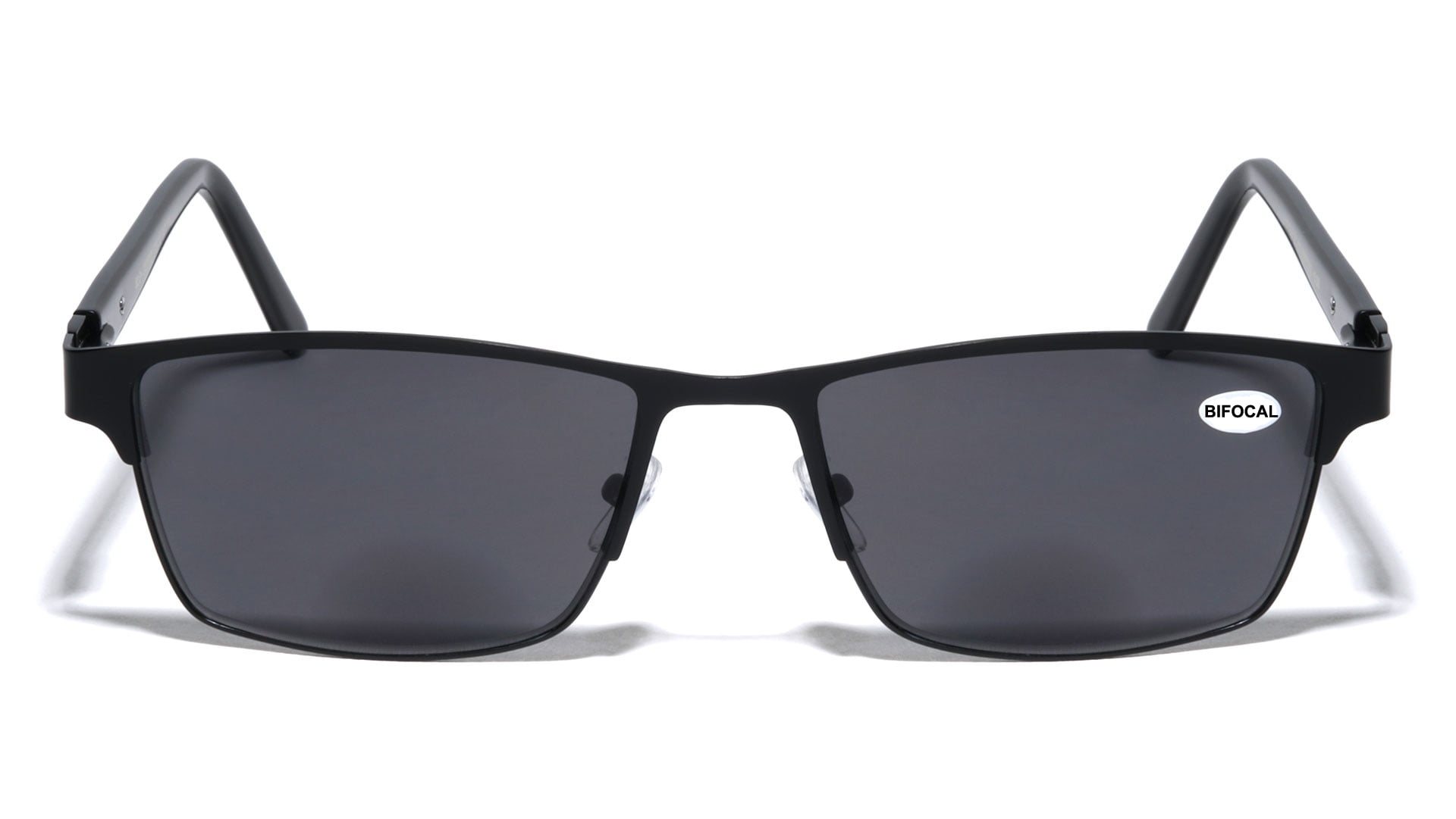 Men BIFOCAL Premium Rectangle Metal with Plastic Temple Extra Large Reading Reader Sunglasses - 152mm Wide Frame 100%UV +2.00