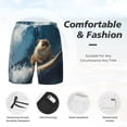 thumbnail image 2 of Kdxio Surfing Guinea Pig Print Men's Swim Trunks with Compression Liner 7 Inch Inseam Quick Dry Swim Shorts, 2 of 5