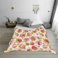 thumbnail image 2 of YFYANG Lightweight Warm Flannel Blanket, Pink Watercolor Peach Doodle Throw Blanket for Bed, Sofa, Travel, Camping, 40"x30", 2 of 7