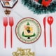 thumbnail image 5 of Juego de vasos, platos y toallas de papel con temática navideña. Vajilla navideña con temática de árbol de Navidad, ideal para reuniones de varias personas y fiestas., 5 of 6