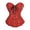 Burgundy, variant on Women's Lace Up Corset Boned Floral Overbust Lingerie Bustier Bodyshaper Top