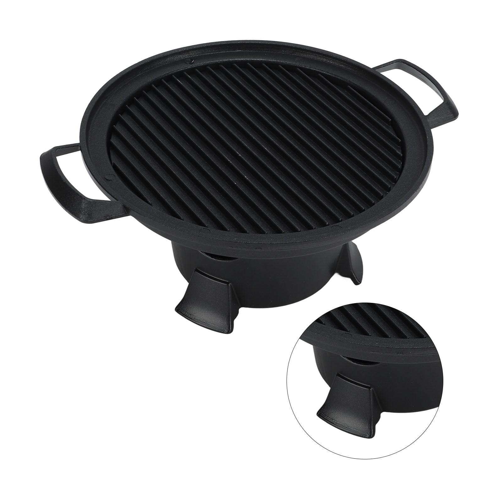 Barbecue Charcoal Grill Die Cast Aluminum Hibachi Grill For 1 To 2 People Camping Grill Stove With Nonstick Baking Pan Indoor Outdoor Round Carbon Barbecue Grill For Walmart