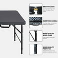 thumbnail image 4 of YUSAZENS Table Pliante Robuste de 4 Pi, Portable en Plastique Réglable Étanche avec Poignée Capacité de 300 Lb Noir, 4 of 6