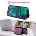 thumbnail image 3 of Furiet Wallet Case for Motorola Moto G Stylus 5G 2025 with Tempered Glass Screen Protector Slim Flip Purse Shoulder Strap, Luxury PU Leather Card Holder Stand Phone Cover for G5 Women Men Deep Purple, 3 of 8