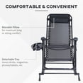 thumbnail image 4 of Outsunny Rocking Anti Gravity Lounge Chair, Folding, Black, 4 of 9