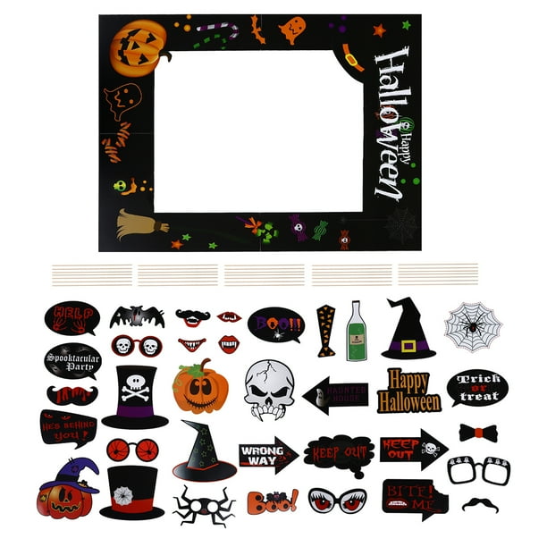 Halloween Elements Photo Booth Props Photo Holders Prank Props Toys Set  (Black) - Walmart.com