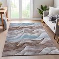 thumbnail image 6 of Addison Rugs Mayfield Premium Machine Washable Transitional Waves Mocha Rectangle Rug, 8' x 10', 6 of 6