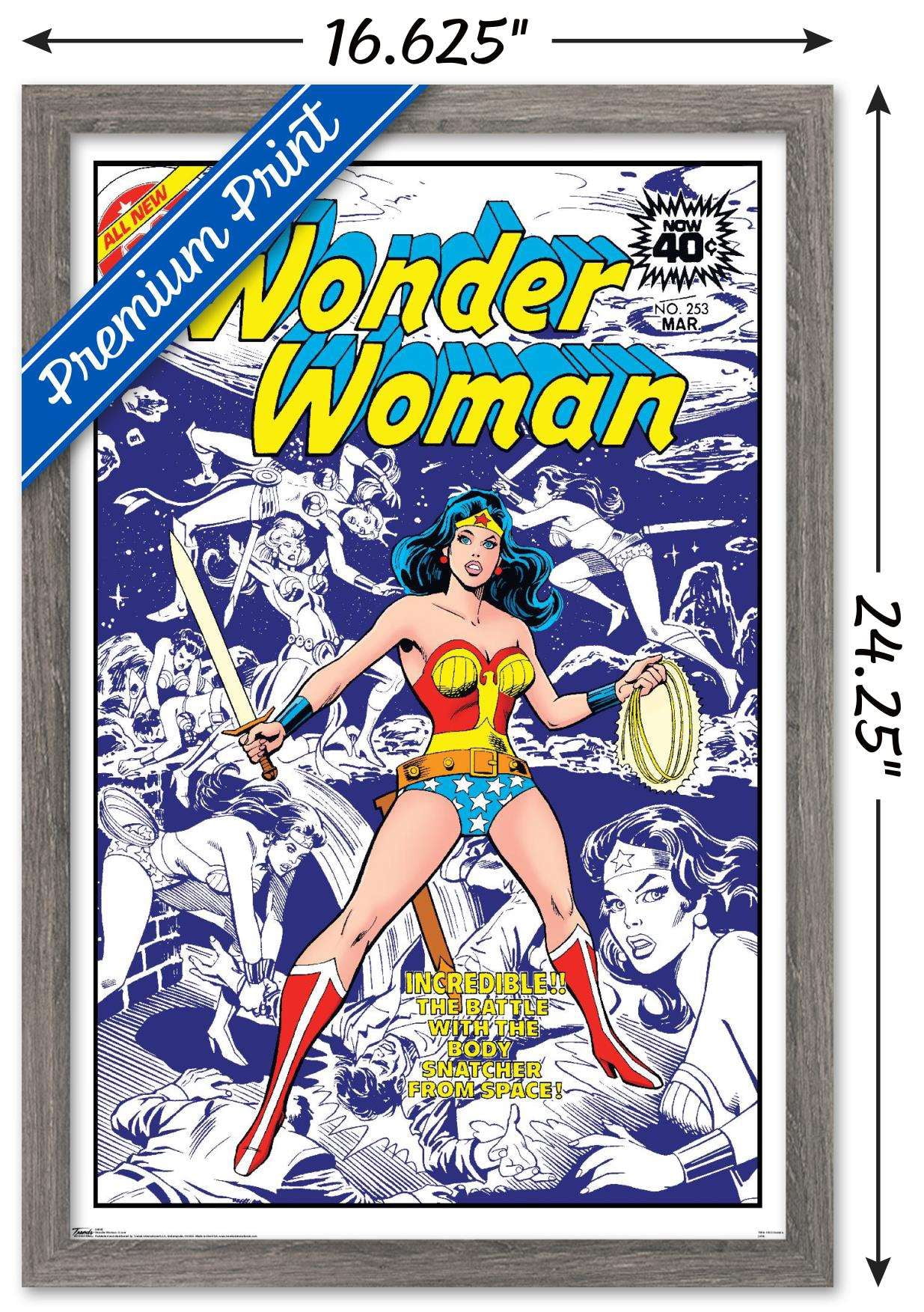 DC Comics - Wonder Woman - Cover Wall Poster, 14.725" x 22.375", Framed
