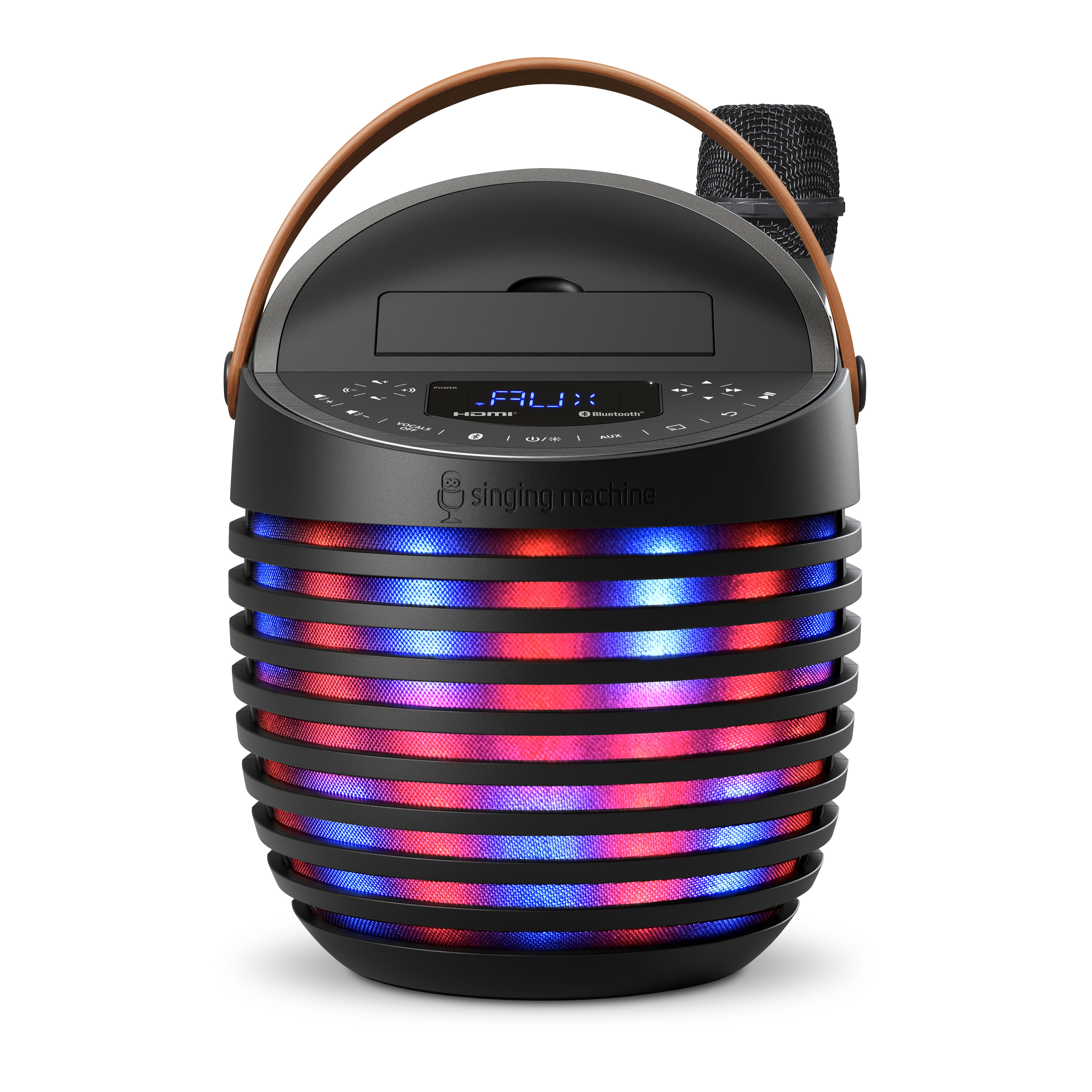 Open Box Singing Machine SMC2020 SingCast One - Video Casting Karaoke System with Bluetooth, Light Show & Voice Changing Effects