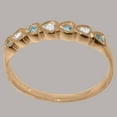 thumbnail image 3 of LBG British Made 18k Rose Gold Cubic Zirconia & Natural Aquamarine Womens Anniversary Ring - 33 size options - Size 8.5, 3 of 9