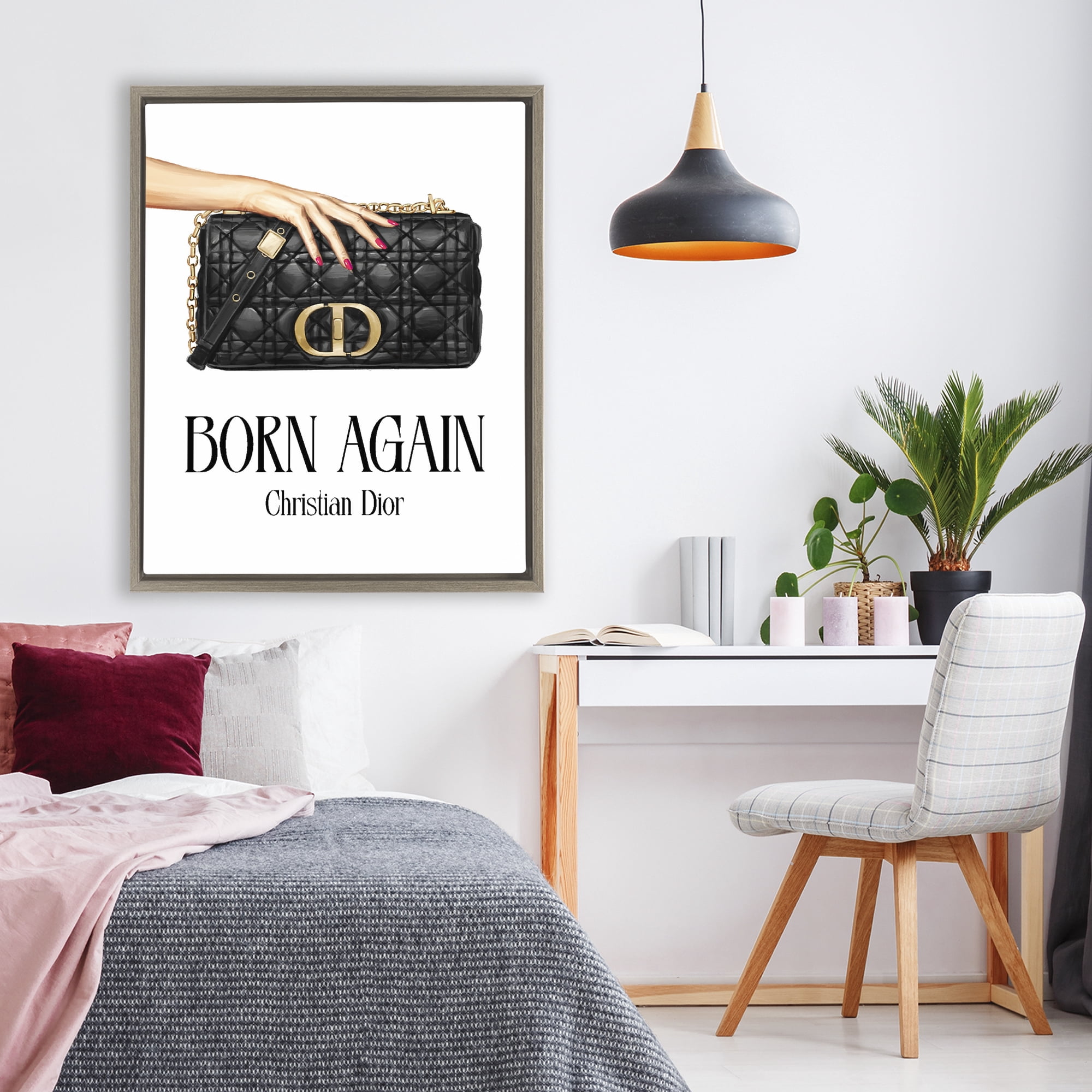 Stupell Industries Born Again Christian Luxury Brown Framed Floater Canvas Wall Art, design by Ziwei Li