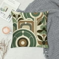 JRXY Brown Green Pillow Covers Spring Summer Floral Minimalist Art