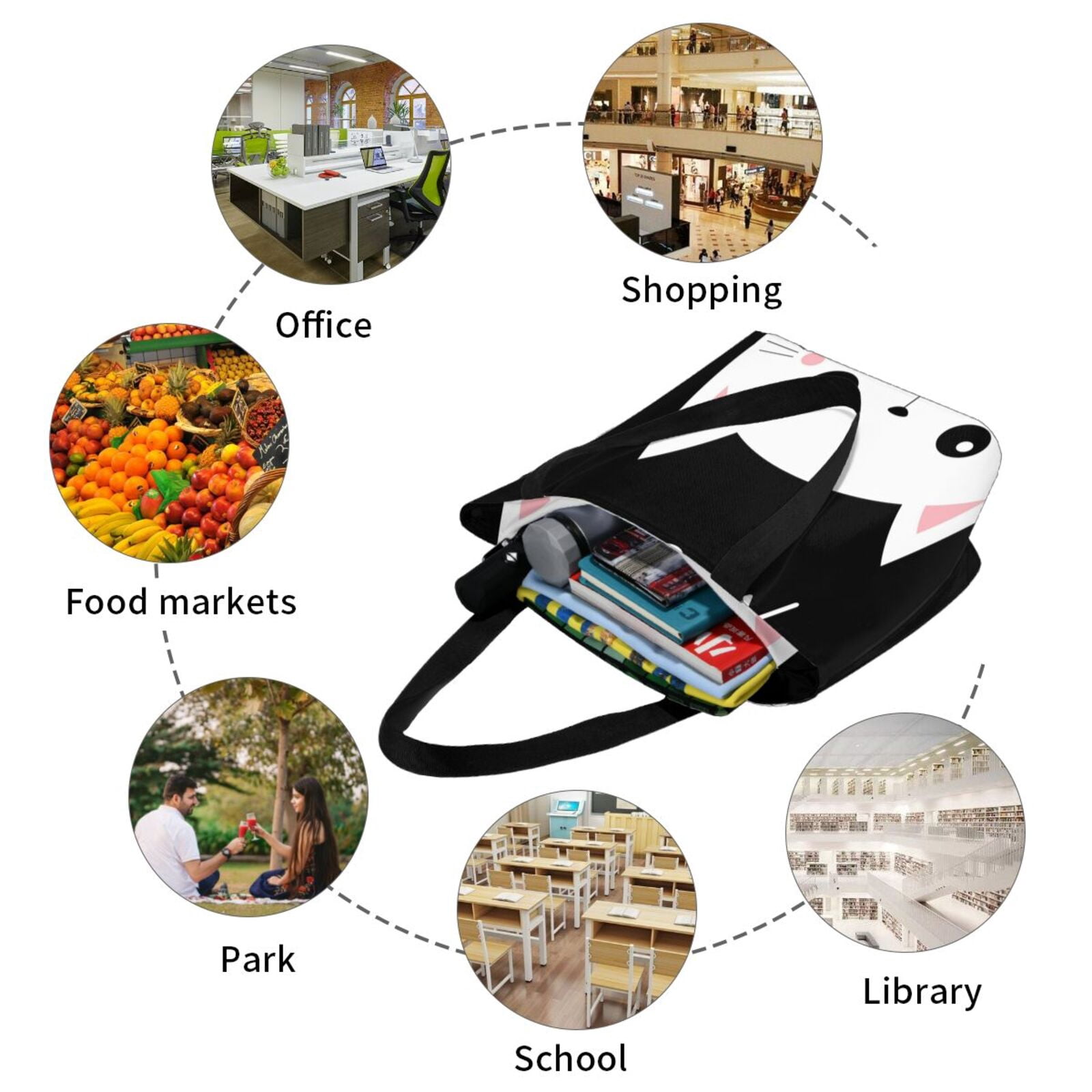 Ratiio Cat Meow Print Shoulder Bag for Women, Polyester Crossbody Purse Lightweight Handbag for Daily Travel and Casual Use