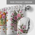 thumbnail image 6 of Pink Spring Floral Farmhouse Short Window Curtain Valances, Wooden Elegant Farmhouse Botanical Rod Pocket Kitchen Valances for Living Room Bedroom Bathroom Cafe 60" x 18", 6 of 8