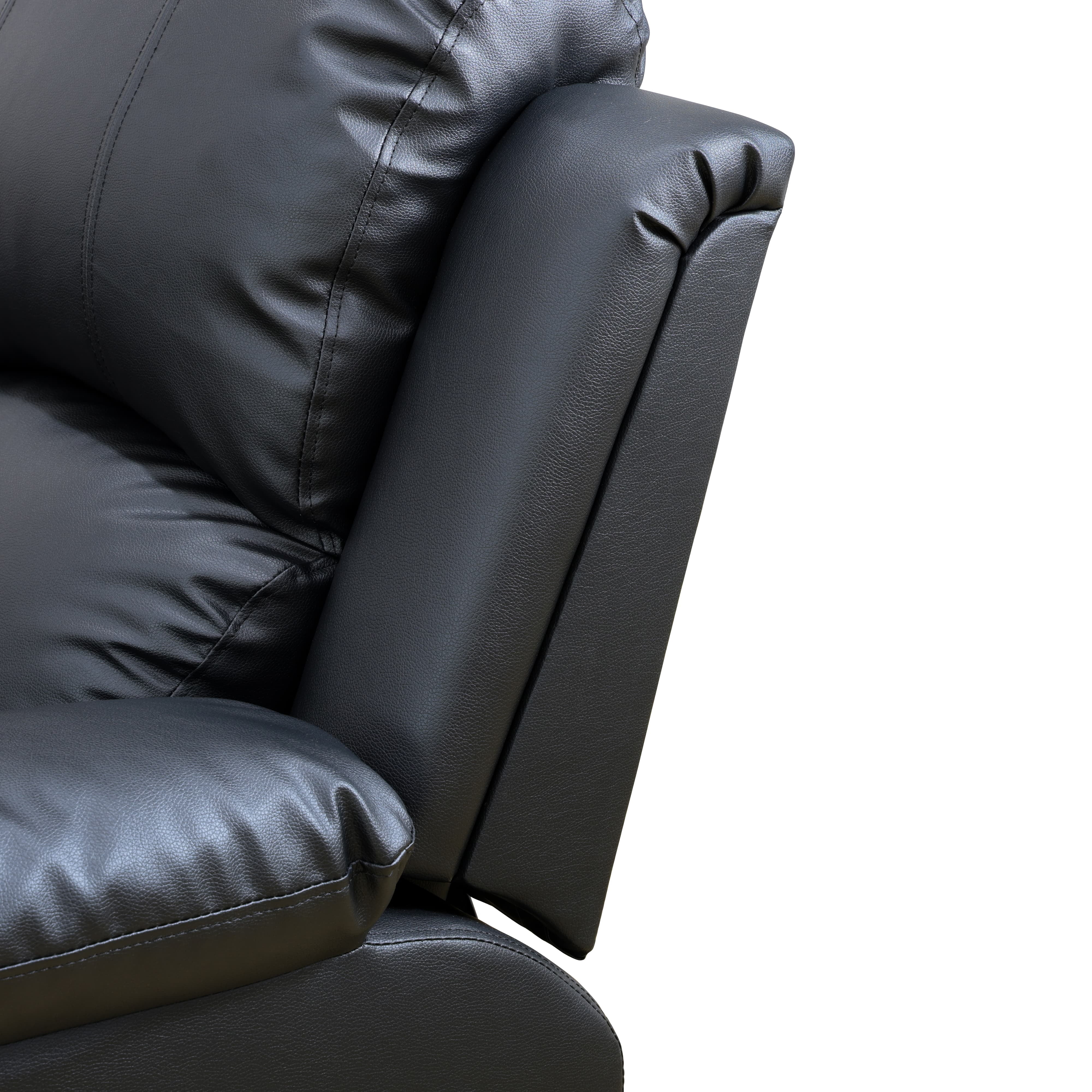 TrumanPick Manual Recliner Chair,Overstuffed reclining Armchair Home Theater Sofa Recliner for Living Room, Black
