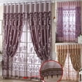 thumbnail image 4 of LELINTA 1 PCS ( L: 2.5 M x W: 1M) 98.5'' x 39.4'' Durable Floral Tulle Voile Curtain Sheer Panel Drape Window Scarfs Light Purple Flower with Purple Background and Beads, 4 of 5