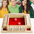 thumbnail image 2 of Shut The Box Dice Game,2-4 Player Family Wooden Board Table Math Games for Adults and Kids, Dices Classics Tabletop Version Games for Classroom,Home,Party or Pub, 2 of 7