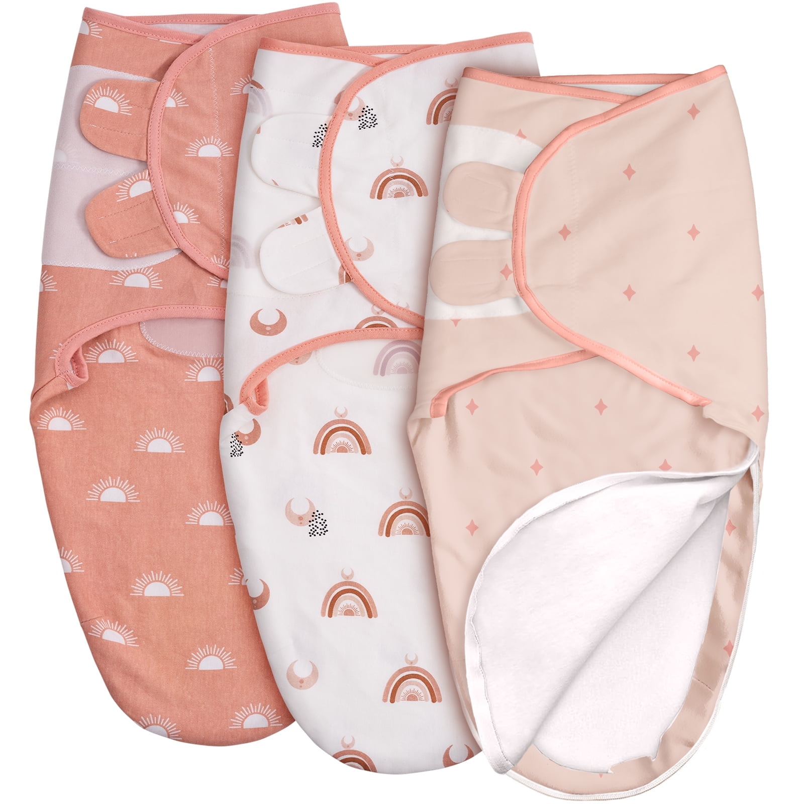 Gllquen Baby Swaddles with Zipper, Sunrise, 3-Pack photo 1