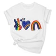 thumbnail image 3 of Busydd Womens Pride Shirt Fashion LGBTQ Rainbow Graphic Tees Casual Comfortable Cotton T Shirts for Women Short Sleeve Round Neck Love Heart Summer Tops M, 3 of 3