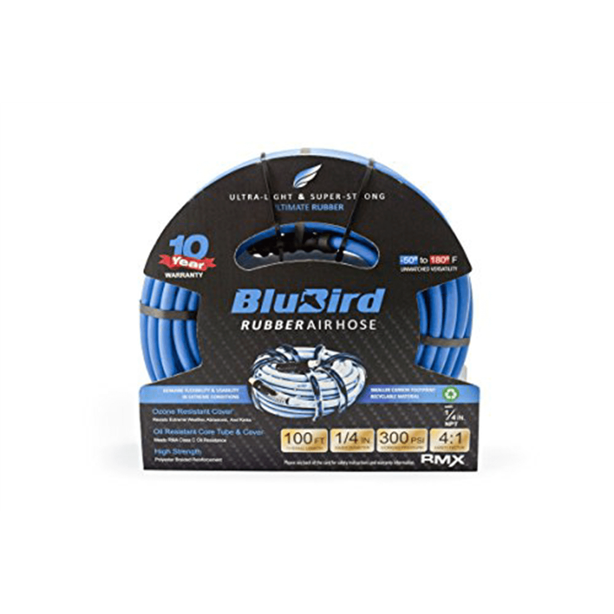 BluBird BB14100 Rubber Air Hose 1/4" x 100 ft