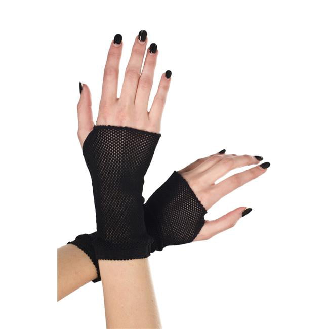 Black Short Fishnet Fingerless Gloves