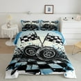thumbnail image 2 of Feelyou Vintage Checkered Flag Bedding Comforter Set, Modern Sports Car Twin Comforter Sets, Teen Boy Girl Kid Reversible Bedding Set, Lightweight Room Decor, 2 Pieces, 2 of 8