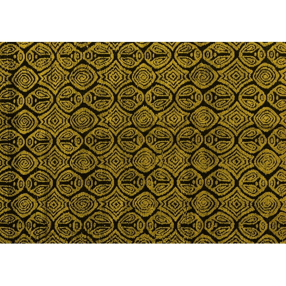 Ahgly Company Machine Washable Indoor Rectangle Abstract Yellow Modern Area Rugs, 3' x 5'