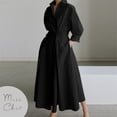 thumbnail image 2 of S-5XL Korean Fashion Long Sleeve Shirt Dress Chic Turndown Neck Ruched Maxi Dress Women 2022 Autumn Winter Clothes StreetwearM Gao Jinjia LED, 2 of 2
