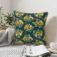 thumbnail image 6 of Fotbe Sunflowers Pattern Velvet Decorative Throw Pillow Covers with Elegant Piping, Soft Plush Cushion Cover for Sofa, Bed, Car, Office-16"x16", 6 of 8