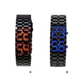 thumbnail image 3 of Matsuzay Reloj para hombre LED Sin rostro Accesorio de moda Pareja Amante Amistad Estilo retro Reloj de Cadena de acero completo Electrónica Luz roja, 3 of 6