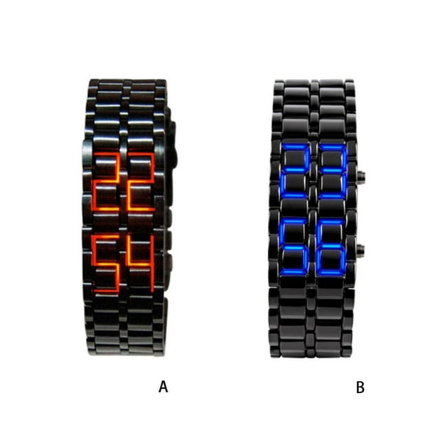 Maoww European and American Men Watch LED Watches Fashion Accessory Bracelet Lover Hand Wrist Wristwatch Full Chain Red light