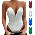 thumbnail image 2 of Yokua Strapless Romper Insgram Style Heart Neck Jumpsuits Sheath Fashion Bodysuits, 2 of 19