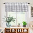 thumbnail image 5 of 3 Piece Kitchen Curtains and Valances Set Grey Stripe Cafe Curtains 36 Inch Length Modern Simple Geometric White Striped Valance & Tier Curtain for Living Room Bedroom Small Window 54"x18"+27"x36"*2, 5 of 6
