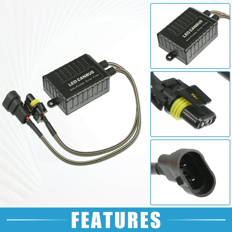 Unique Bargains LED Car Headlight Canbus Decoder C20 9005 9006 Error Free  Warning Resistors Decoder Replace (Set of 2) 