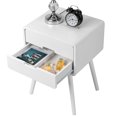 thumbnail image 5 of IVV White Nightstand, Small Wooden Side End Table with 2 Drawer & Solid Wood Legs for Living Room, Bedroom, 17.5"L x 15"W x 24.2"H, 5 of 9