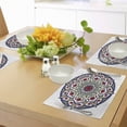 thumbnail image 4 of Ambesonne Moroccan Place Mats Set of 4, Mandala Lotus, Standard Size, Green Blue Ruby, 4 of 6